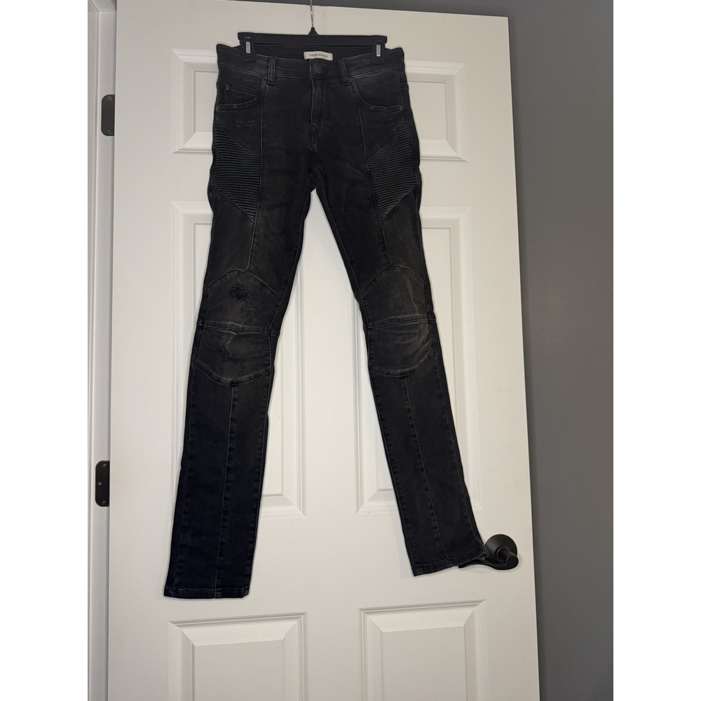 Pierre Balmain Slim Fit Men's Biker Moto Jeans